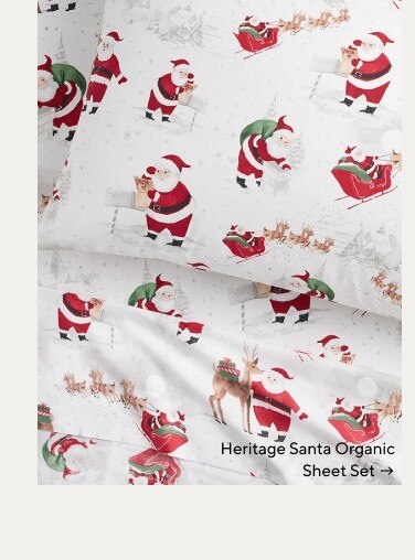 Heritage Santa Organic Sheet Set & Pillowcases - Mobile